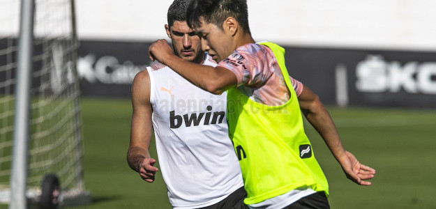 El Valencia entrenando