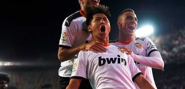 El Valencia celebrando un gol