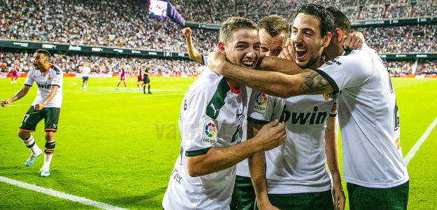 El Valencia celebrando un gol