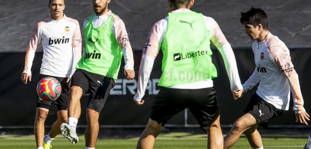 El Valencia entrenando