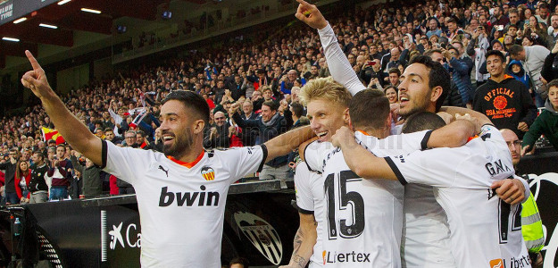 El Valencia celebrando un gol