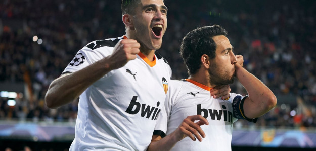 El Valencia celebrando un gol