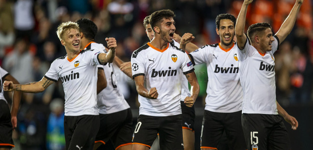 El Valencia celebrando un gol