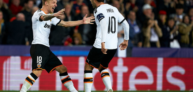 El Valencia celebrando un gol