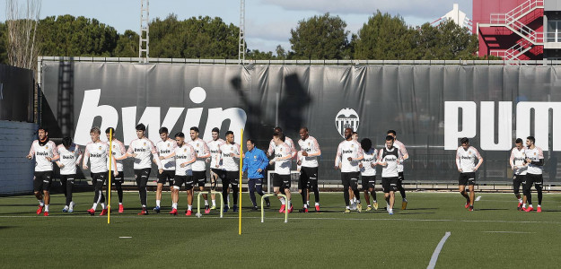 El Valencia entrenando
