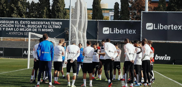 El Valencia entrenando