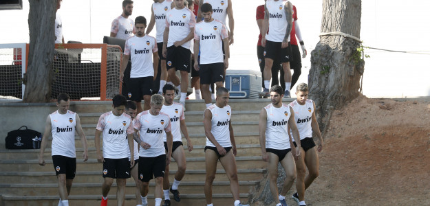 El Valencia entrenando
