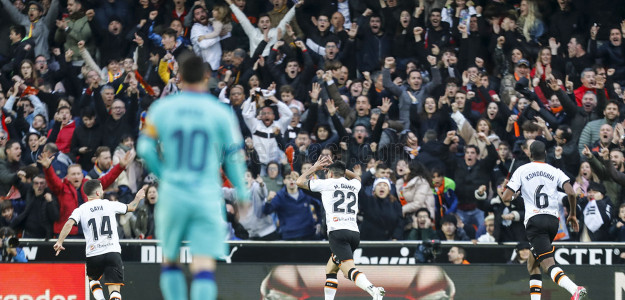 El Valencia celebrando un gol