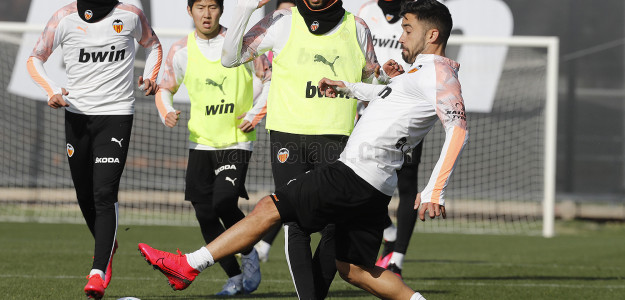 El Valencia entrenando