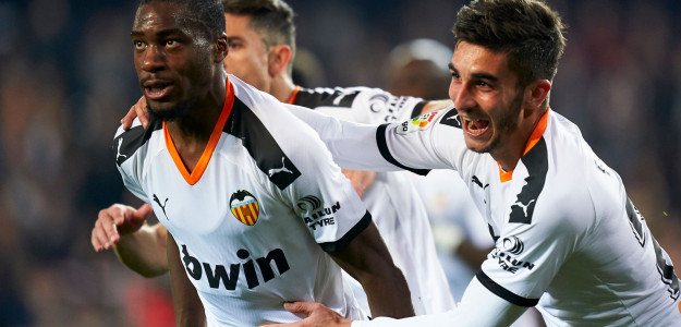 El Valencia celebra un gol 