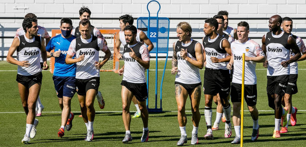 El Valencia entrenando