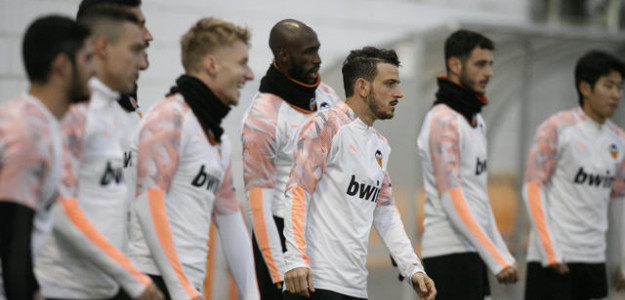El Valencia entrenando
