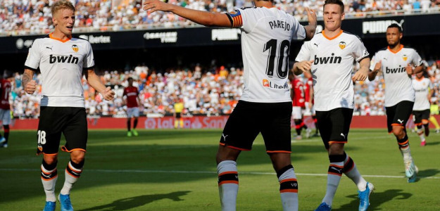 El Valencia celebrando un gol
