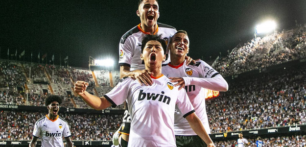 El Valencia celebrando un gol