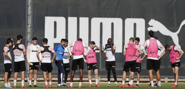 El Valencia entrenando