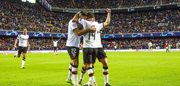 El Valencia celebrando un gol