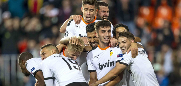 El Valencia celebrando un gol