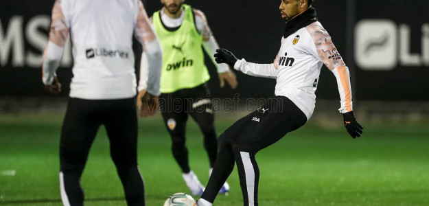 El Valencia entrenando