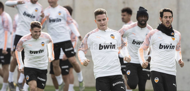 El Valencia entrenando