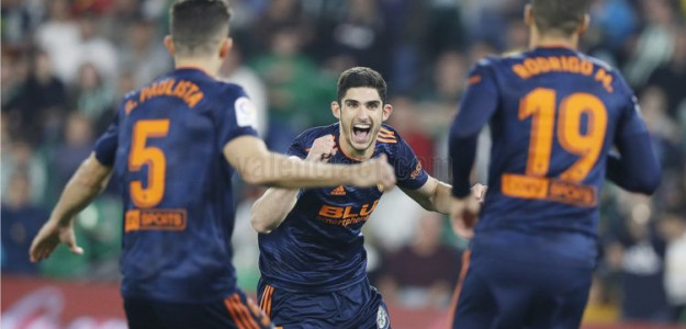 El Valencia celebrando un gol
