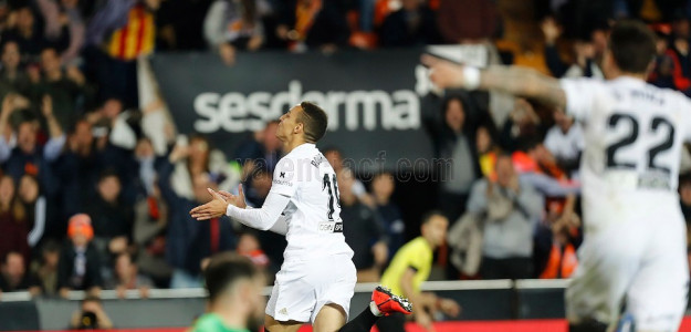 El Valencia celebrando un gol