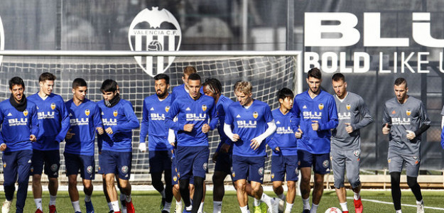 El Valencia entrenando
