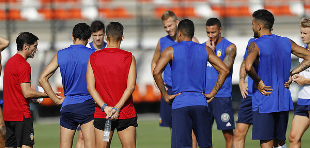 El Valencia entrenando