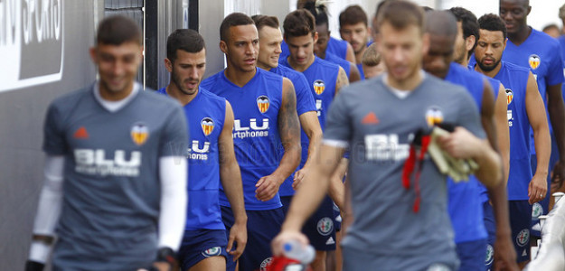 El Valencia entrenando