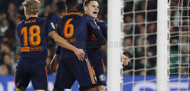 El Valencia celebrando un gol