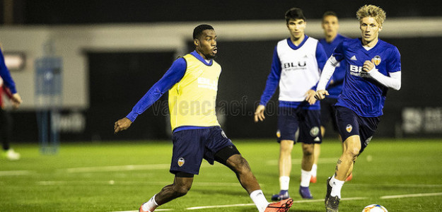 El Valencia entrenando