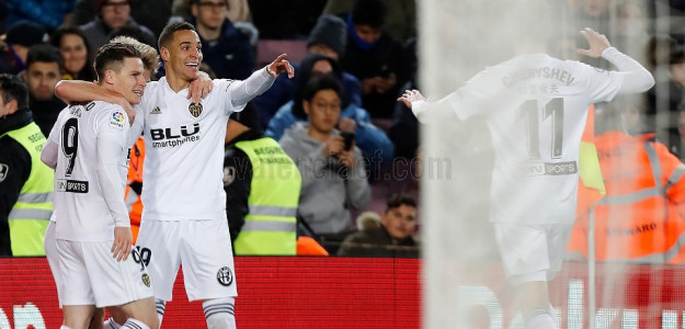 El Valencia celebrando un gol