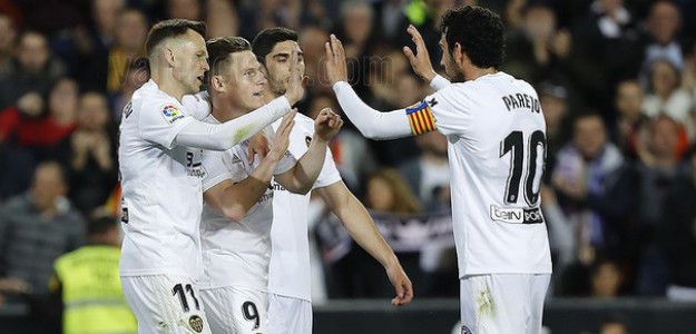 El Valencia celebrando un gol