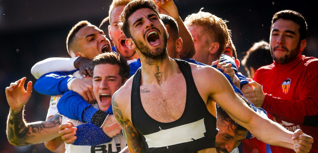 El Valencia celebrando un gol