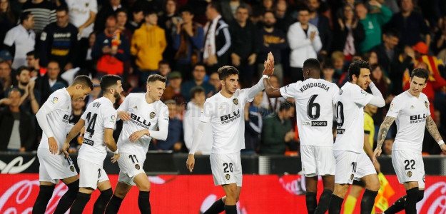 El Valencia celebrando un gol
