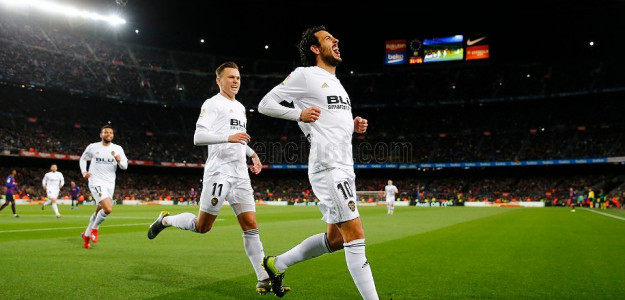 El Valencia celebrando un gol