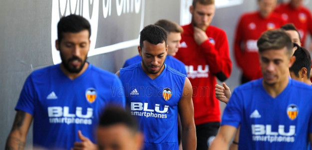 El Valencia entrenando