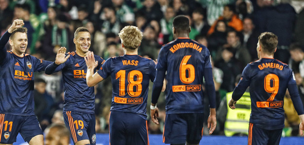 El Valencia celebrando un gol