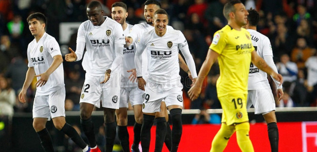El Valencia celebrando un gol