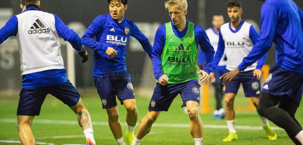 El Valencia entrenando