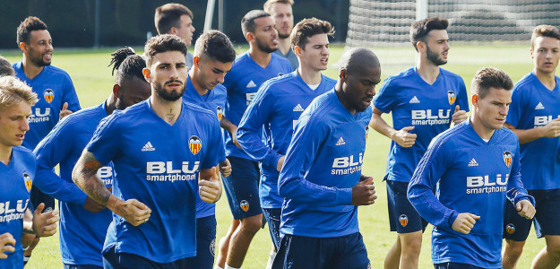 El Valencia entrenando