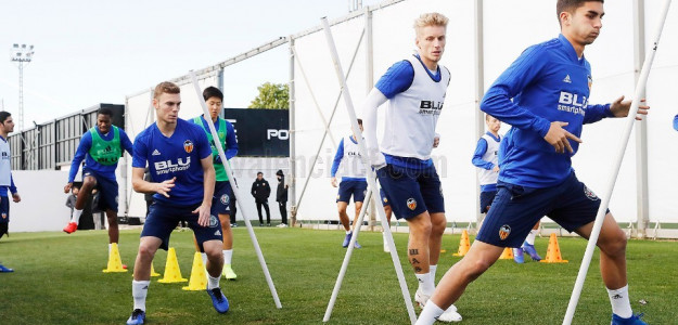 El Valencia entrenando