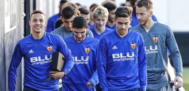 El Valencia entrenando
