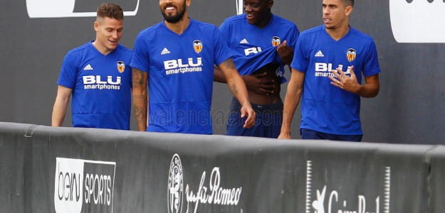 El Valencia entrenando