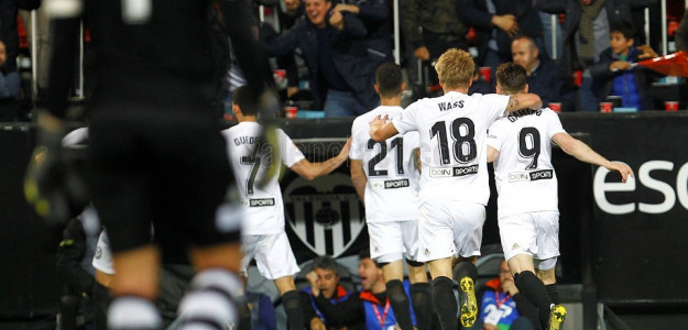 El Valencia celebrando un gol