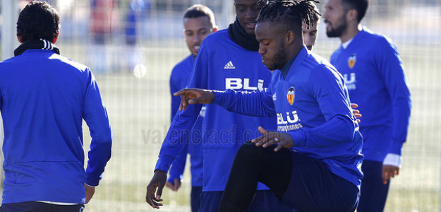 El Valencia entrenando