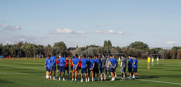 El Valencia entrenando