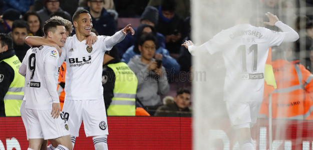 El Valencia celebrando un gol