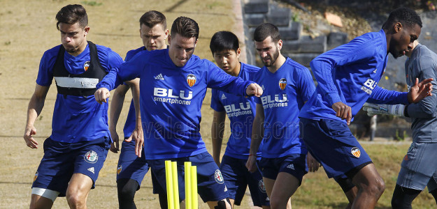 El Valencia entrenando