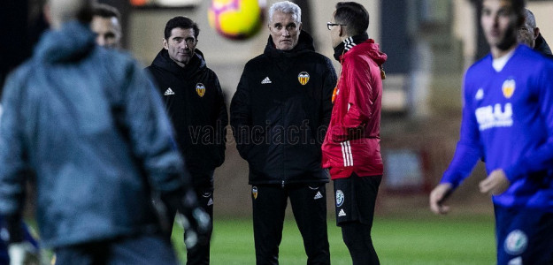 El Valencia entrenando
