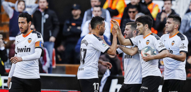 El Valencia celebrando un gol